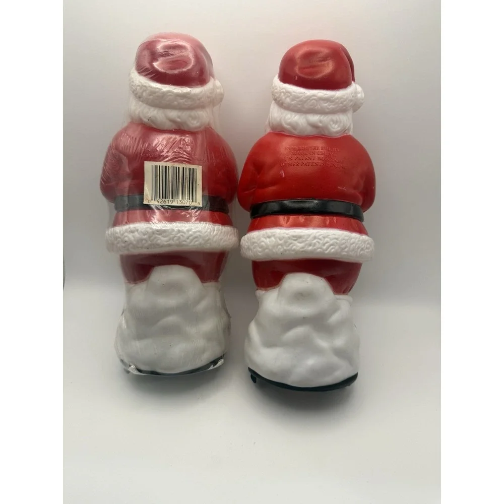 2 Vtg Empire Christmas‎ Santa Claus Blow Mold Pathway Light Toppers 1995
